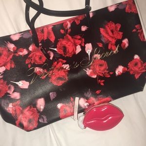 Victoria secret rose tote with small coin purseNWT